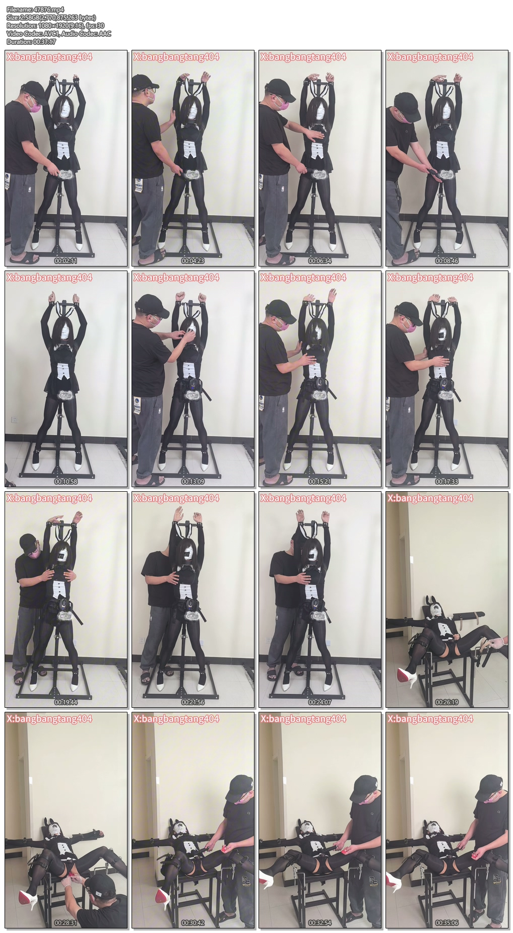 47876----【糖糖工作室】兔女郎糖糖 站立拘束架 自动榨汁机结合会有什么效果？人体家.jpg