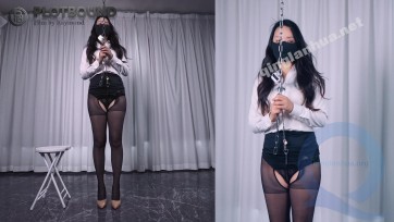 【Raymond】（一镜到底实录）不认真拍戏的惩罚：金属Y钩钩住身体，用定时锁锁在铁链上+13cm放红豆的高跟，遗弃式30分钟罚站