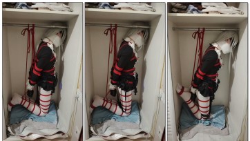 【里希ericy】衣柜紧缚，绝望挣扎，直臂驷马，胶带包手，蒙眼堵嘴，无助放置最后强制高潮