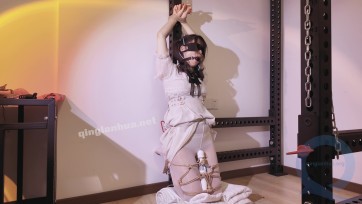 【凛凛蝶】《萝莉女奴脱缚挑战》-海砂— 观音 白丝踮脚 勒脖吊缚挣脱挑战 失败后被放置强高