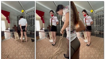 【皖北绳艺】新人模特——花花！金属、捆绑初体验、肉丝美腿、制服诱惑