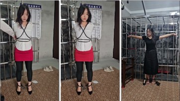 【皖北绳艺】新人雪雪2合1，绳艺白衬衫红裙厚黑加黑色连衣裙金属高跟~