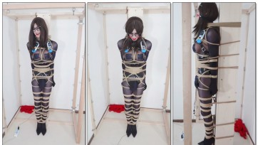 【冷与贝】《伪娘绳奴潇潇》伪娘潇潇体验超紧捆绑放置调教