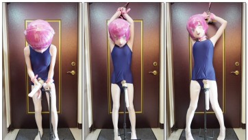 【哈哭實驗室】拘束JJ套震动+后庭按摩棒