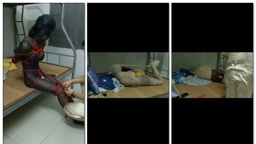 【xxxjj】男娘日式后高手全身黑丝红绳紧缚 肉色丝袜全包后强制gc