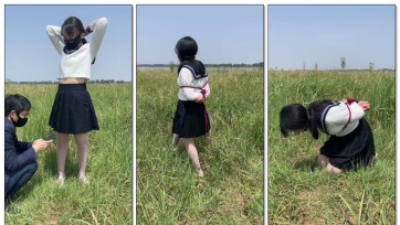 【麦子呀】到室外拍个视频，电击口球连连叫，准备驷马发时候来人了