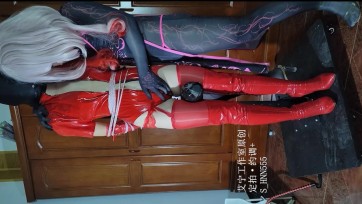 【艾宁工作室】黑丝魅魔kig狂草红皮衣艾宝 （虐乳/虐阴）