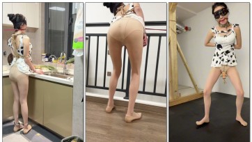 【眼眸出品】第九十四部 《全网独创半蹲惩罚器之女仆家政惩罚》（上集）