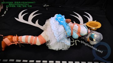 【时绳】||（可爱男孩子版）神里绫华的后手并腿缚放置，超紧超密集绳子，没有任何逃脱的可能！！！