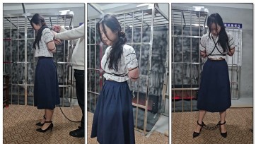【皖北绳艺】新人超美模特小雪日式五花、黑裙小碎花、高跟脚镣捆绑展示