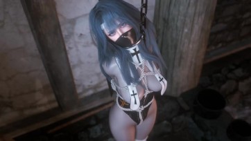 【3D动画】（被审判的修女Ⅱ）对美艳修女上一轮的责罚民众显然没有尽兴，所以这种残忍的责罚并不会停止，在第二天新一轮的折磨又开始了