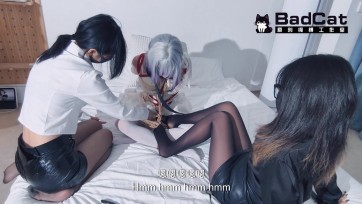 【BadCat】【线下纪实】【咲希X妙妙 线下双调男M 学生老师剧情模拟】【伪娘 TK SP 紧缚 捆绑 挣扎】