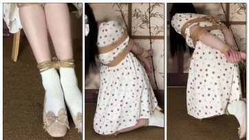 【凉叶子】【碎花】朴素而又紧致的捆绑，关键部位束缚 蒙眼挣扎