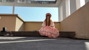 【一只苒苒】天台楼顶Lolita手铐脚铐自缚行走